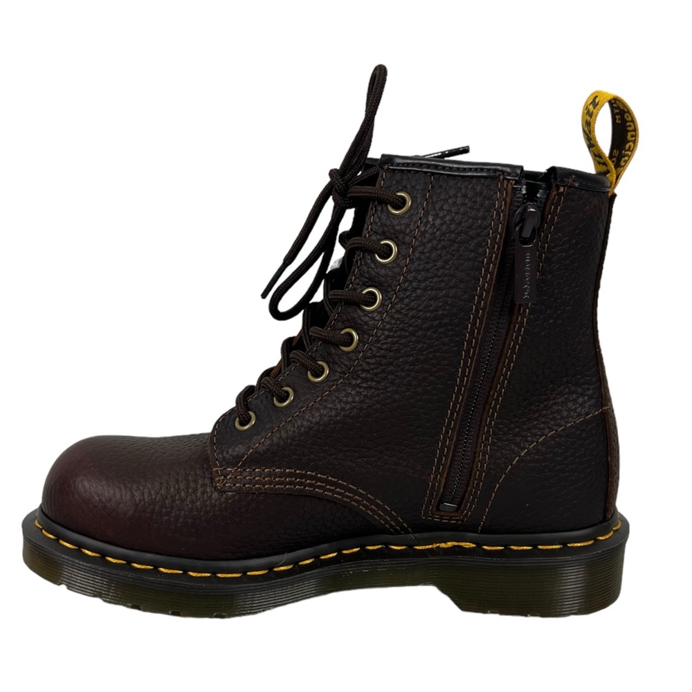 Dr. Martens Womens Maple Zip Steel Toe Boots Size US 7 Brown Safety Shoe NWOB - Picture 2 of 9